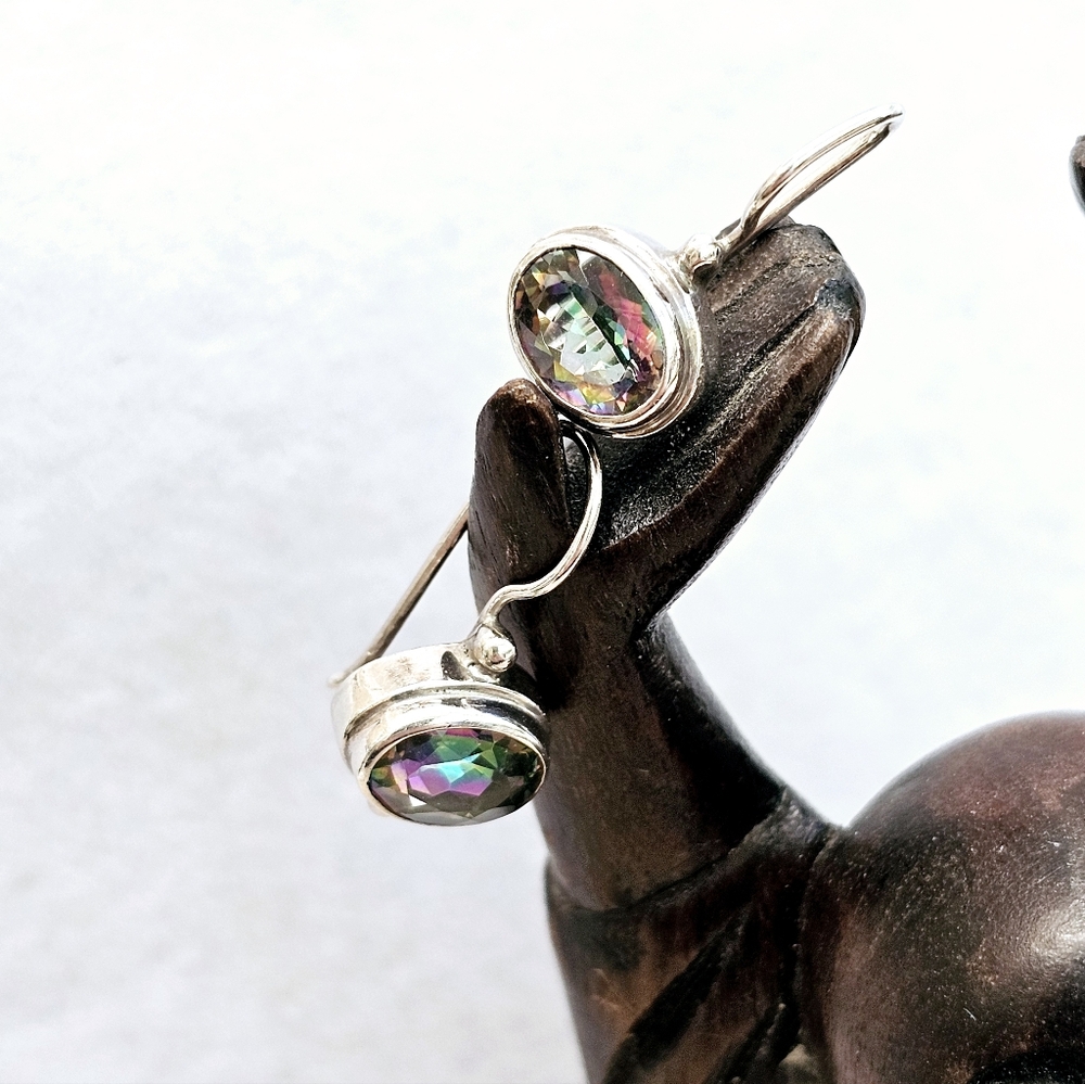 Sarda Mystic Topaz Earrings in 925 Silver - Picture 6 of 15